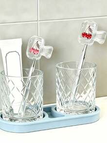 Cherry Shaped Toothbrush Holder - Cute Design For Travel And Home Storage With Transparent Lid, Compact And Portable Design Easy To Carry, Protects Toothbrush Head, Dual Drainage And Ventilation Function, Suitable For Home, Dorm And Travel Use | Cute Toothbrush Head Storage Box Suitable For Bathroom Storage, Suitable For Home And Dorm Use - 彩色 - 查看 5