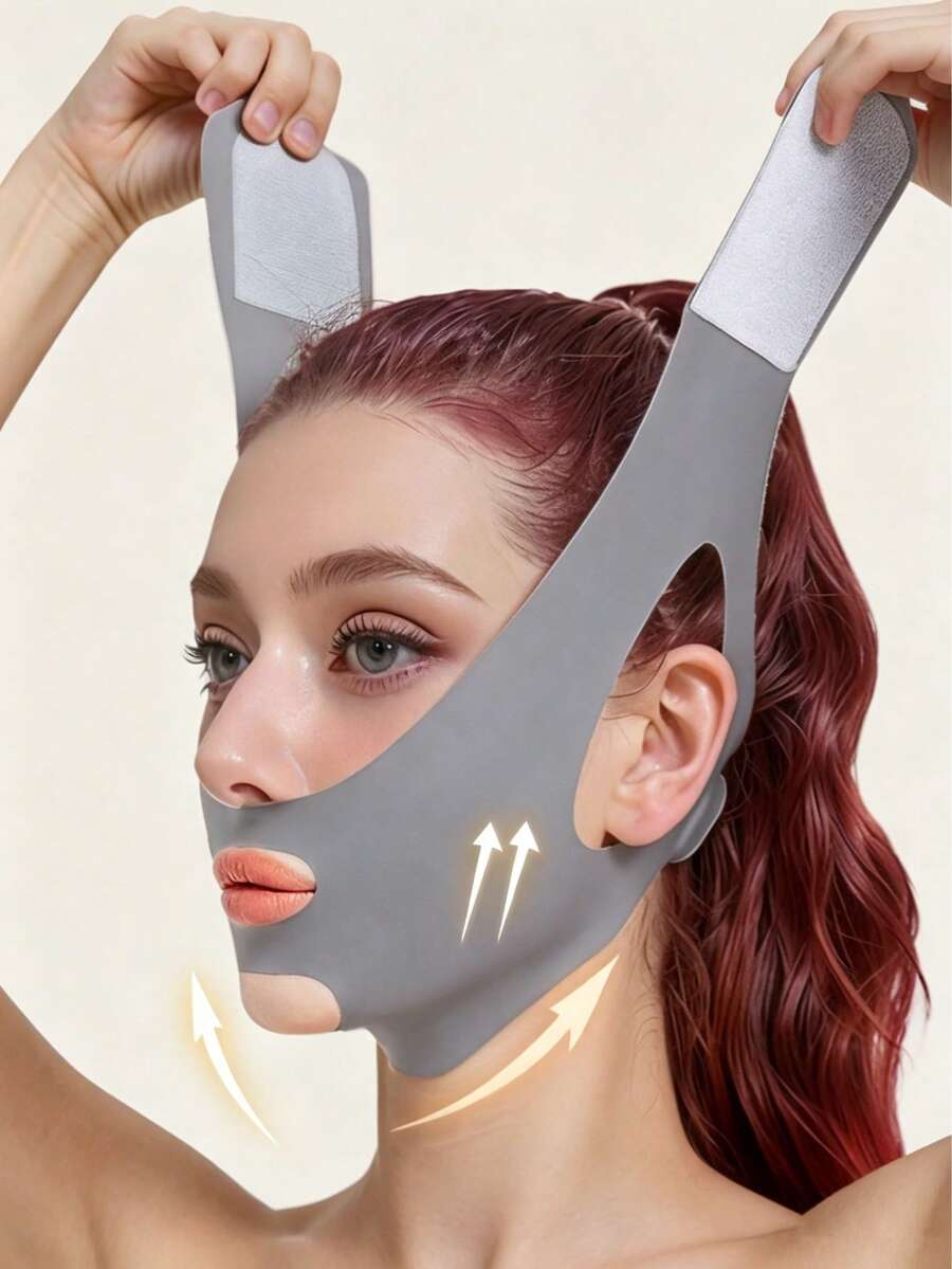 1/2pcs Unisex Adjustable V-Shaped Reusable Face Cover Strap, Seamless Fit Design, Breathable Nylon Fabric