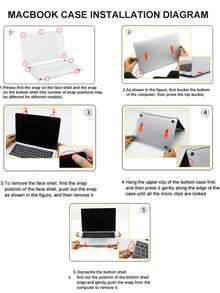 Abstract Painting Pattern Front & Translucent Dorsal Case Compatible With MacBook Air Pro Cases Laptop Case Hard Shell - View 5
