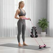 90cm Pink Foam Pilates Stick, Portable Exercise Bar For Full Body Workout, Resistance Band Fitness Equipment - Pink - View 8