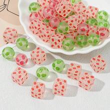10 Buah Manik-Manik Akrilik Transparan Motif Buah Buram Bentuk Persegi/Bulat, Cocok untuk Dekorasi Rumah, Pembuatan Perhiasan DIY, dan Kerajinan Tangan Kreatif Lainnya - MultiWarna - View 5