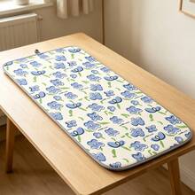 Nueva almohadilla de tabla de planchar plegable, tapete protector resistente al calor, antideslizante, absorbente de agua, protección de escritorio, uso doméstico - Tapete de planchar - Canción de la flor de la niebla azul - Ver 16