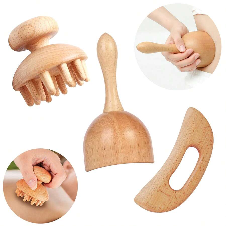 Wooden Massage Tools, Leg, Shoulder, And Neck Massage Tools, Facial And Back Massage Tools, Multifunctional Massage For Different Parts Of The Body, Suitable For Family Use, Can Be Used As Holiday Gifts For Family, Friends, Classmates, And Parents - View 1