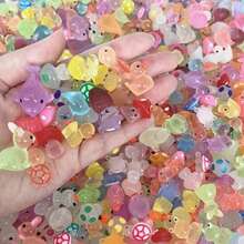 20/40/50/100pcs Resin Glow-In-The-Dark Small Animals, Handmade DIY Landscape Ornaments, Random Colors, No Electricity Required, Suitable For Garden, Party, Small Landscape, Pond, Dollhouse Decoration And Other Holiday Occasions, Random Styles, Christmas Fillers - Multicolor - View 1