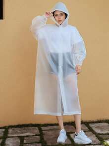 1pc EVA Reusable Rain Poncho, Essential For Outdoor Travel, Hiking, Camping And Daily Home Use. This Rain Jacket Covers The Whole Body - A - View 10