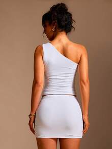 XLLAIS Fashionable Sleeveless Solid Color Double-Layer Fabric Camisole, Versatile Fitted Undershirt For All Seasons White Summer - White - View 8