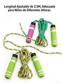 Ergonómicas Cuerdas de saltar con empuñadura de espuma antideslizante, ligeras Cuerdas de saltar para niños en edad infantil y estudiantes escolares, ajustables Cuerdas de saltar para entrenamiento diario en casa y actividades deportivas al aire libre, cuerda accesorio de fitness infantil - 2,5 m - Ver 6