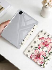1件全透明壓克力殼三折平板保護殼 白色波點花卉彩繪款 相容 iPad 10th/11th/10.2/10.5/Air4/Air5/10.9/Pro11/Air 11-In.(M2)-2024/Pro 11-In.(M4)-2024/Air 11-Inch (M3) 2025/(A16) 11 Inch 11th Generation 2025 Mini6/Mini7/Air1/Air2/9.7/Air 8(M4)2026(11-Inch) 機型 - 多色 - 查看 1