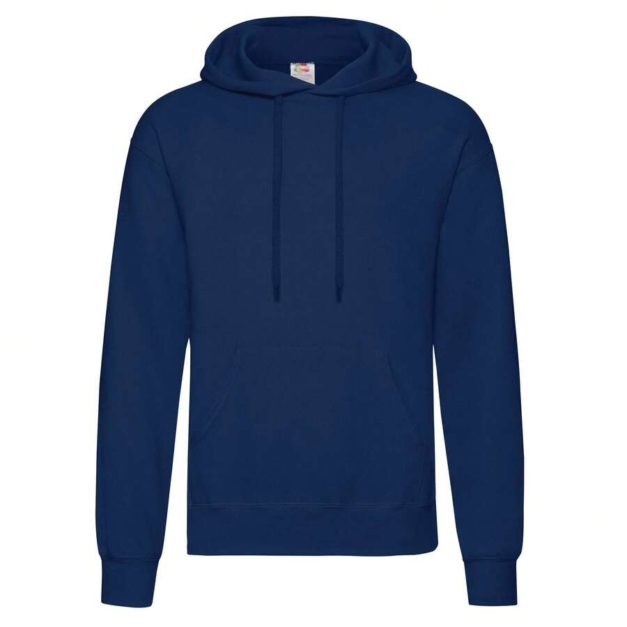 Fruit Of The Loom Unisex Adults Classic Hooded Sweatshirt - Navy - View 1