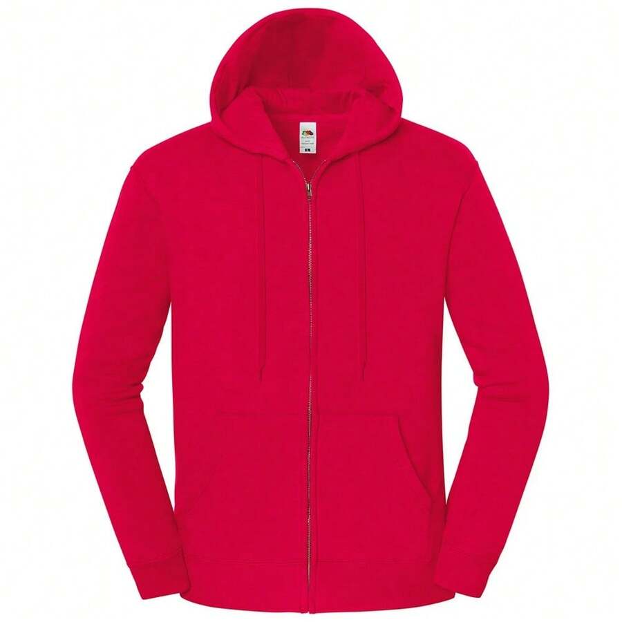 Fruit Of The Loom Unisex Adult Iconic Premium Full Zip Hoodie - Red - View 1