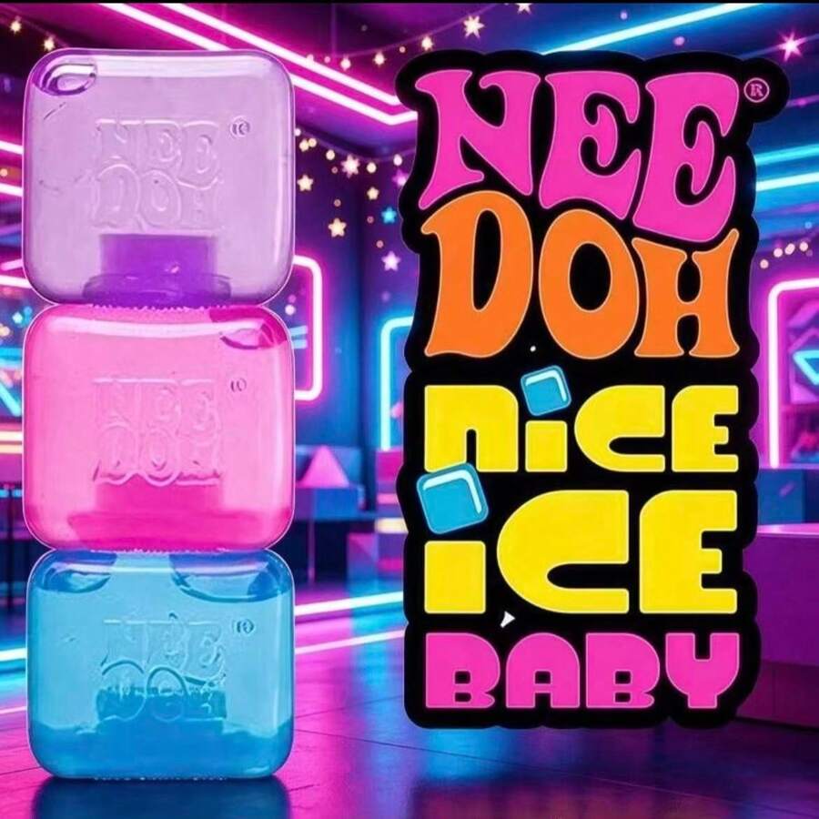 asmodee Schylling NeeDoh Nice Cube Squishy Toy, Super Solid Slow-Rebound Sensory Cube, Assorted Colors (Random) - Multicolor - View 1