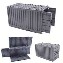 Hộp lưu trữ khối container mô hình quân sự MOC tương thích với đồ chơi lắp ráp hạt nhỏ, container mini để bàn, hộp lưu trữ container nhỏ, mô hình lắp ráp trang trí - Màu xanh lá cây [Hộp đựng khối xây dựng] - Xem 13