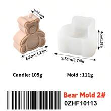 可愛3D熊兔愛心矽膠蠟燭模具,易脫模DIY香氛蠟燭皂樹脂石膏模具,手工香氛蠟燭製作,復活節家居裝飾手工藝用品 - Bear Rabbit - 查看 16