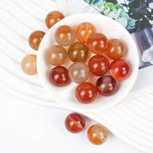 10顆 20mm 天然瑪瑙裂紋珠，波希米亞風，適用於家居裝飾、DIY 水晶飾品及節日禮物 - 紅瑪瑙小球 - 查看 6