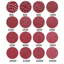 10pcs 9-Inch Holeless (225mm) Multi-Grit 60-600# Round Sandpaper - Suitable For Woodworking, Rust Removal And Polishing, Compatible With All 225mm Orbital Sanders, Furniture And Metal Treatment, Durable Abrasive Pads, Home Improvement Tool Accessories - Red - View 2