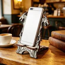 1pc Wooden Stand, Universal Double-Layer Phone Holder, Suitable For Bedroom, Office, Living Room, Home, Dorm, Men's Gift, Home Decor Gift! - Multicolor - View 11