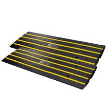 Curb Ramp, 2-Pack, 2.6-Inch Rise, Rubber Driveway Ramps, 33,069 Lb Weight Capacity Threshold Ramp, Curbside Bridge Ramps For Loading Dock, Sidewalk - Black - View 10