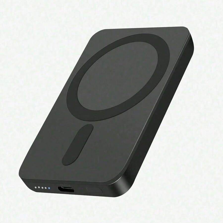 XBJ 15W快充便携式磁吸移动电源,5000mAh大容量,小巧便携,配备USB-C接口,兼容MagSafe无线磁吸充电,适用于多种智能手机和电子设备,阵亡将士纪念日、夏季开学季必备好物 - 升級款5000毫安磁吸行動電源黑色 - 查看 1