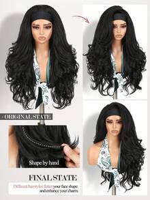 26 Inch Long Straight Synthetic Headband Wig, Glueless Lightweight Heat Resistant, With Natural Soft Waves, Suitable For Daily Use - Multicolor - View 4