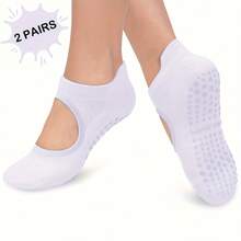 8/6/4/2/1 Pairs Women's Pilates Non-Slip Socks, Open Toe Yoga Socks, Breathable Grip Socks For Sports, Fitness And Dance - Pilates Accessory - Multicolor - View 3