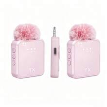 Pink Wireless Lavalier Microphone, 3-In-1 Wireless Lavalier Microphone, 2-In-1 Wireless Lavalier Microphone, Multiple Ports Optional, Professional Intelligent Noise Reduction, Omnidirectional Condenser, 230mAh Battery, Windscreen, USB Interface (Multiple Ports Optional), Rechargeable Lithium Battery, 2.4G/3G/4G/5G Connection, Suitable For Live Streaming, Interviews, Song Recording, Video Podcasts, Talk Shows And Vlogs. - View 18