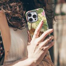 Vintage Tiger Stripe Lotus Phone Case, Aesthetic Chinese Collage Pattern, Compatible With IPhone 17 Pro Max 16e 15 Pro 14 Plus 13 12 11 Pro Max - Multicolor - View 4