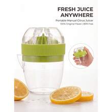 Small Manual Juicer, Multiple Color Options, Citrus Juicer With Built-In Strainer, Portable Plastic Fruit Juicer, Suitable For Lemon, Orange And Lime, 3.15 Inch Compact Kitchen Tool, Kitchen Outdoor - Multicolor - View 2
