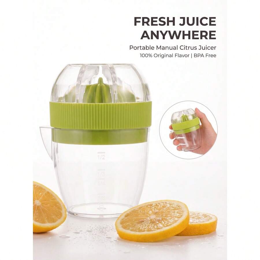 Small Manual Juicer, Multiple Color Options, Citrus Juicer With Built-In Strainer, Portable Plastic Fruit Juicer, Suitable For Lemon, Orange And Lime, 3.15 Inch Compact Kitchen Tool, Kitchen Outdoor