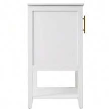 Mueble de baño con lavabo individual, mueble de lavabo de 60 cm con lavabo de cerámica y estante, blanco. - Blanco - Ver 11