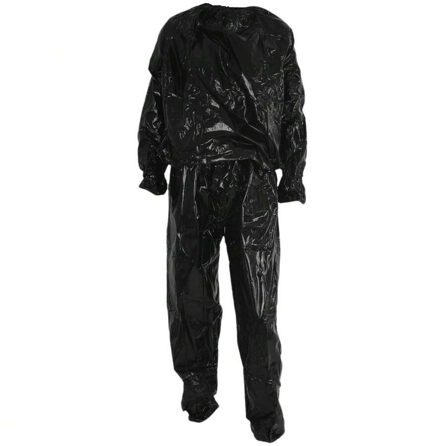 Heavy Duty Fitness Weight Loss Sweat Sauna Suit Exercise Gym Anti-Rip Black 4XL - A - View 1