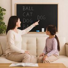 90x60cm Black Wooden Blackboard With Chalk + Eraser, Educational Learning Board For Kids & Adults - 12cm - View 1
