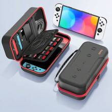 For Switch Storage Bag Handle, Charger Storage, Multi-Functional Protective Bag Compatible With OLED Console, Can Hold Game Cartridges, Charging Cables, Wrist Straps, Game Accessories - View 1