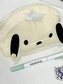 SANRIO 可愛布丁狗毛絨筆袋，可愛狗造型化妝包 - 黃色小狗 - 查看 9
