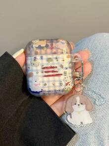 復古碎花貓咪頂級矽膠保護殼 適用於 Apple 1/2 Pro 無線藍牙耳機 第 3 代新版 - 透明棕色 - 查看 2