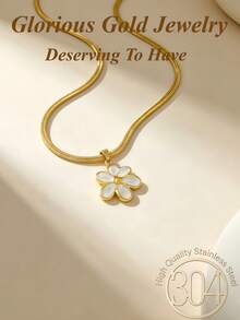 3pcs/1set, Stainless Steel Vintage Elegant Casual Six-Petal Flower Pendant Necklace And Earrings Set, Suitable For Women And Girls, Can Be Used As Mother's Gift, Christmas, Thanksgiving, Halloween, Wedding, Carnival Party/Ball/Gathering/Daily/Beach Accessory, Anniversary, Valentine's Day, Bohemian Style Jewelry, Birthday, Bridesmaid Gift. - Jewelry Set - View 8