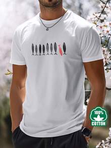 T24-T250346-L Cute Sardine Combed High-Quality Original Fun Short-Sleeve T-Shirt - 黑色 - 查看 11