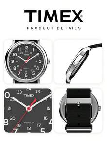 輕量舒適休閒手錶易讀大數字錶盤生日節日禮物中性款 TIMEX T2N647 - 銀色 - 查看 5