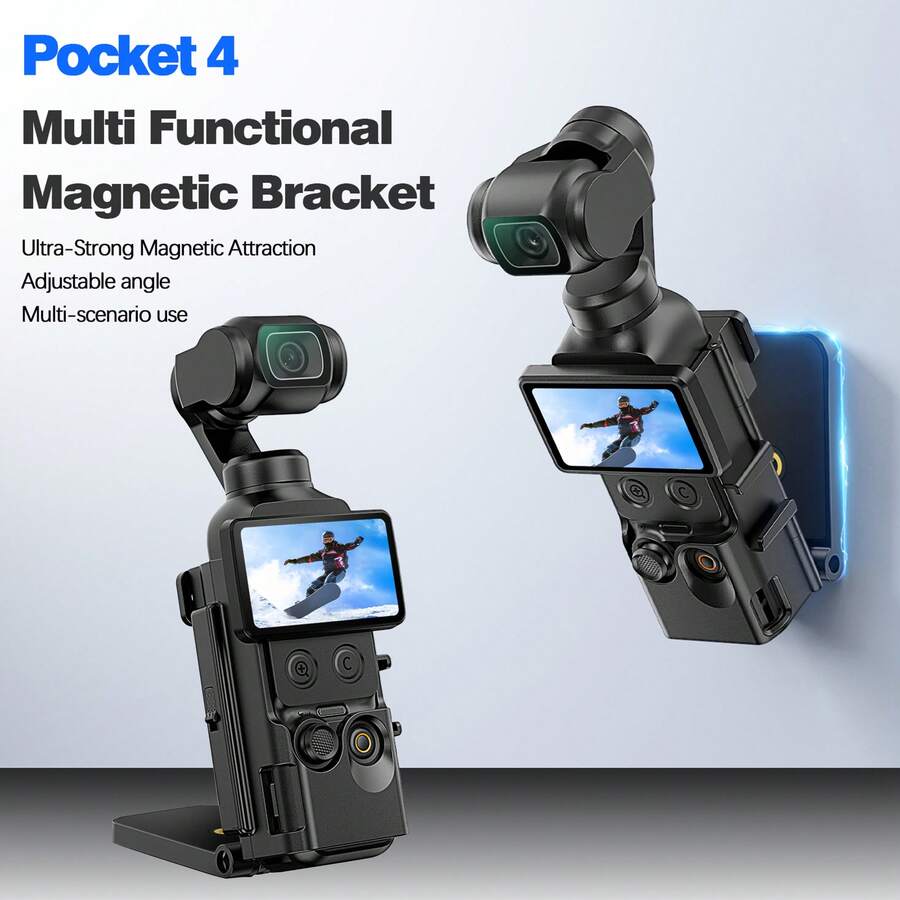 Osmo Pocket 4/4P 磁吸式支架，180°可調塑料相機固定座，三腳架/桌面支架擴展轉接器，可垂直調節