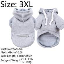 1 件灰色宠物拉链口袋连帽衫，适合猫狗，适合日常使用 - 灰色 - 查看 13