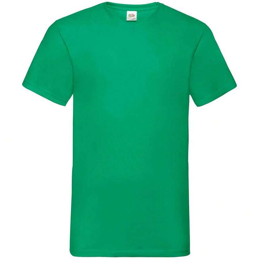 Fruit Of The Loom Mens Value V Neck T-Shirt - Kelly Green - View 1