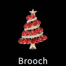 1/3 Broche de aleación con diseño creativo de árbol de Navidad con strass, accesorio de pin para ropa y mochila, regalo de Navidad para amigos - estilo - Ver 5