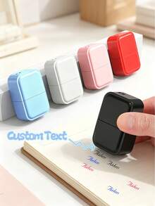 1Pc Customized Name Mini Stamp, Name Stamps Personalized, DIY Customized Self Inking Name Stamp, Stamps For Signing Name, Name Stamp For Clothing Waterproof - Multicolor - View 1