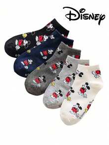 5/1 Pair Disney Socks Unisex Low-Cut Boat Socks, Summer Cartoon Short Socks, Classic Disney Socks Cartoon Image Fun Socks, Comfortable Breathable Fashion Socks. Breathable Moisture-Wicking, Casual, Multi-Functional, Fashionable Cartoon Pattern Boat Socks, Suitable For Students, Adults, Gifts And Daily Use. - Multicolor - View 13