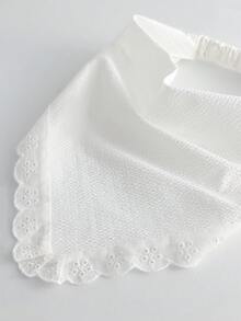 1件原創花卉刺繡捲邊女用頭巾髮帶，適合日常與度假使用 - 白色 - 查看 4