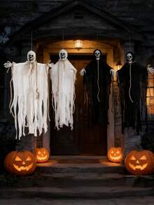 1pc/Set - Halloween Decoration Grim Reaper Skeleton Large Hanging Ghost Haunted House Bar Scene Props Witch Witchcraft Hanging Ornament - View 4