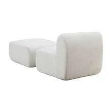 Modular Compression Sofa In Chenille Fabric, Filled With 30D High-Resilience Foam. Easy To Move And Featuring A Non-Slip Base, It Is Ideal For Living Rooms And Other Spaces. Ivory Color. - 象牙白 - 查看 8