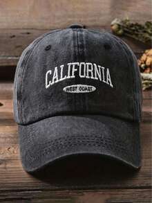 1pc Unisex Vintage Embroidered Letter Wide Brim Baseball Cap, Versatile Baseball Cap For Daily Casual Wear - Black - View 7