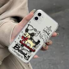 2026 Nueva Funda de Teléfono para 16 Pro/15/14/13/12, Diseño de Perro en Patineta, Diseño Creativo y de Moda, Textura Esmerilada, Antigolpes de Silicona, Regalo - transparente - Ver 3