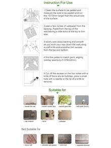 1 Roll 17.7 * 78.7/118.1 Inch Imitation Oil Painting Gray Watercolor Eucalyptus Leaf Self-Adhesive Wallpaper, Waterproof Peel And Stick Wallpaper, Suitable For Artistic Decoration Of Living Room And Bedroom Walls, DIY, Tenant's Old Wall Renovation - A - View 11