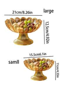 1 pieza Bandeja de frutas dorada, bandeja de servir, soporte/bandeja para pasteles, tazas de café saudíes, aperitivos para bodas/fiestas, plato de almacenamiento de postres/frutas secas, bandeja de exhibición de aperitivos/caramelos, bandeja de almacenamiento de exhibición, cuenco de frutas con base, plato de caramelos decorativo vintage, vajilla para fiestas, bandeja brillante de pie alto para fiestas y eventos de celebración, escenas de cocina y sala de estar, reutilizable, decoración destacada para la mesa del comedor y la barra de café - Multicolor - Ver 7